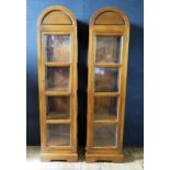 A Pair of Brights of Nettlebes Glazed 'Sentry Box' Display Cabinets, 189(h) x 45(w) x 40(d)cm