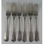 A Set of Five George II Scottish Silver Forks, Edinburgh 1816, Robert Smeaton, 20cm, and one
