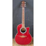 A Fleetwood Ovation Style Electro Acoustic Guitar with gig bag