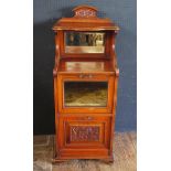 An Edwardian Red Walnut Mirror Backed Music / Magazine Cabinet, 125cm high