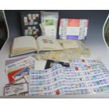 A Collection of Stamps including Great Britian Special Stamps album and contents, other mint and