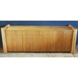 A Tom Schneider Contemporary 'Serpent' Wavy End Veneered Sideboard, 220(w) x 77(h) x 60(d) cm _