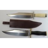 Two J.E. Middleton & Sons Bowie Knives (largest blade 25cm)