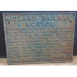 A MIDLAND RAILWAY NOTICE relating to bridge weight limit, dated 1899, 67 x 50cm