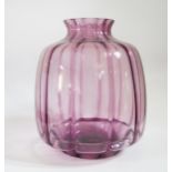 An Early 20th Century Amethyst Glass Vase, 29cm tall