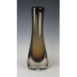A Large Studo Smoked Glass Vase, 42cm