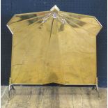 A Deco Brass Fire Screen, 57cm wide x 59cm high