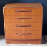 A G-Plan Teak Chest of Four Drawers, 72(w) x 76(h) x 44.5(d) cm