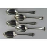 A Victorian Set of Five Silver Serving Spoons 1845 WF, 21.5cm, 471g