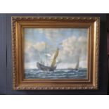 A Modern Oil On Canvas, Netherland's Navy Tallship, framed, 103 x 87cm
