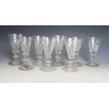 A Set of Six 19th Century Slice Cut Glasses, c. 12cm