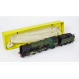 A Hornby OO Gauge 2 Rail 2235 BR 4-6-2 Locomotive & Tender "Barnstaple" BR Green 34005, excellent in