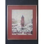 LS Lowry, 'Town Centre' Print, framed & glazed, 83 x 71cm