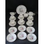 A Royal Worcester 'Watteau' Tea Set for Six