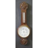 An Oak Cased Banjo Barometer, 99.5cm