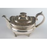 A George IV Silver Teapot with foliate decoration, 28cm long, London 1823, TJ, 669g