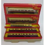 Five Tri-ang OO Gauge Passenger/Brake Coaches Including R. 427 and R. 428 Caledonian Coaches