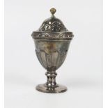 A William IV SilverPepper of urn form, 9.5cm, marks rubbed, 53.7g