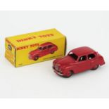A Dinky Toys 40j Austin (A40) Somerset in red with red ridged hubs in type 1 Box with no model