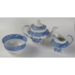 Victorian Blue and White Wash Jug and Basin, Coalport Salopian dinner ware and Spode " Cammillia"