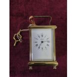 Angelus Brass Carriage Clock, 17.5cm. Running