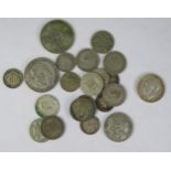 Victorian and later .925 and .50 Silver Coins including 1916 Shilling, 72.5g