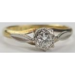18ct Gold and Diamond Solitaire Ring, EDW .25ct, size J.5, 2g