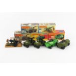 Matchbox Superfast Military Vehicles group - (1,2) 38c Armoured Jeep, (3) Field Gun, (4,5) Weasel