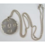 Sheffield 1977 Silver Pendant (32mm diam. on a 24" chain, 37.4g