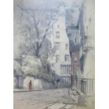 R. Eadie 1877 - 1954, RWA, RSA, Scottish Painter and Printmaker, Street Scene, Pencil and