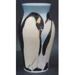 Dennis China Works 8.25" Penguin Decorated Vase signed S.T. des No.84