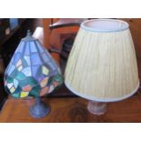 Stained Glass Lamp (c. 30cm high) and one other