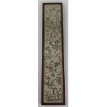 Antique Chinese Embroidered Silk Sleeve, 50x9cm, framed & glazed