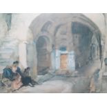 Russell Flint Print (dated 1868?), Two Ladies relaxing under the Arch, 45 x 33cm, F & G