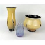 Caithness 9" Glass vase, bowl and smaller vase