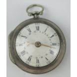 A George III Silver Pair Cased Pocket Watch, chain driven fusee verge movement signed Simon Reynolds