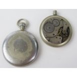 CYMA Military Pocket Watch, back marked G.S.T.P. T18477 and one other, both A/F