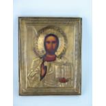 Orthodox Christian Icon with letter on the back by Warwick Crampton O.A. "aqcuired during my time as