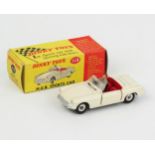 A Dinky Toys 113 MGB Sports Car in cream with red interior, grey driver and spun hubs. Near mint