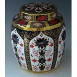 Royal Crown Derby Old Imari 1128 Bone China Ginger Jar (22cm high)