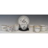 Early 19th Century Porcelain Coffee Cans and Tea Cups including Copeland and Garrett