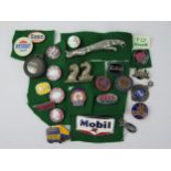 Collection of Car, Motorbike and Fuel Enamel and other Badges, etc.