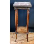 19th century Marble Top Stand with pierced gallery, 30(sq.)x83(h)cm