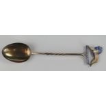 Wembley 1924 Silver and Enamel Teaspoon, Chester 1923, Charles Horner, 10g