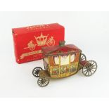 A Jacob's Biscuits Coronation Coach Novelty Biscuit Tin (23cm) - complete with light surface rusting