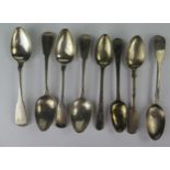 Pair of Scottish Silver Bright Cut Teaspoon (JL), set of four (London 1810 GF _ George Ferris?)