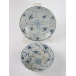 Tek Sing Chinese Porcelain Blue and White Bowl with Saucer, Nagel Auctions labels to base (saucer