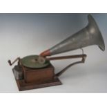 The Gramophone & Typewriter Limited No. 5, c. 15.5" horn with leather elbow. Sold with additional
