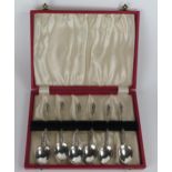 A Cased Set of Six Silver Apostle Top Teaspoons, 12.5cm, 108g