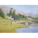 Vince Peterson, Contemporary British Artist, River Scene, Oil on Canvas, 45 x 35cm, Signed, Framed